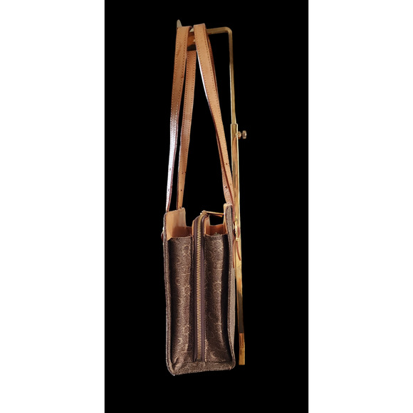 EL PORTAL Shoulder Bag Medium Purse Leather Trim and Strap - Picture 9 of 10